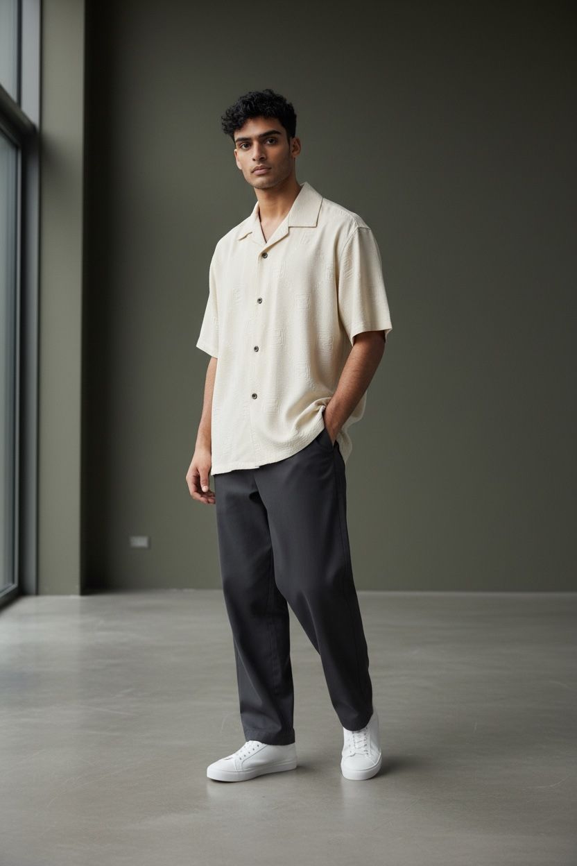 Vintage-Cuban Collar Shirt